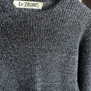 Vintage 80's LE TIGRE Grey Knit Sweater